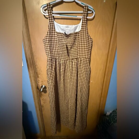 Pretty Garden Brown & Cream Tank Maxi Dress XXL Plus Size Sundress NWT - Picture 2 of 5